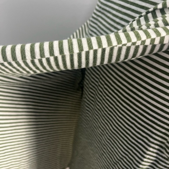 Toad & Co W's Cue Wrap Cafe Dress Olive Green White Stripe Tie size medium - Picture 8 of 9